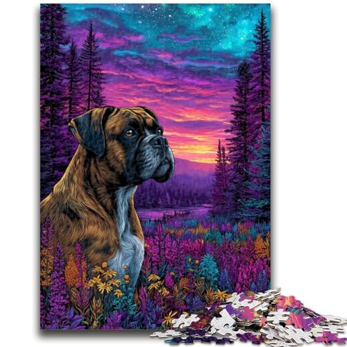 Boxer-Hunde-Puzzle für Erwachsene, 1000 Teile, anspruchsvolles Spiel und Familienspiel, ganze Familie (50x75cm) von AADSAZA