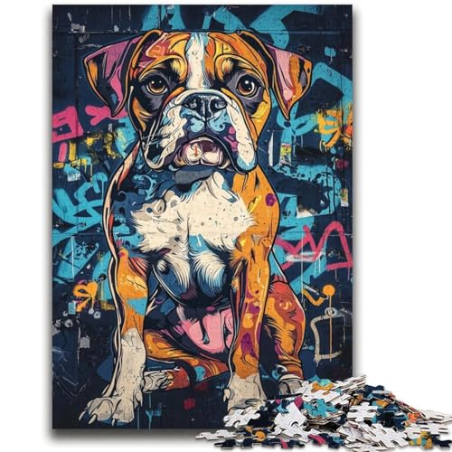Boxer-Hunde-Puzzle für Erwachsene, 2000 Puzzles, Familienspiel, Stressabbau, schwierige Herausforderung, Wichtelgeschenke (70x100cm) von AADSAZA