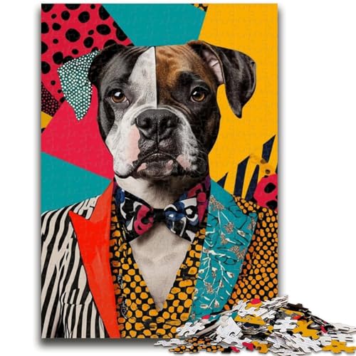 Boxer-Hunde-Puzzle für Teenager, 1000 Puzzleteile, zum Zeitvertreib zu Hause, jedes Teil ist einzigartig – anspruchsvolles Familienspiel (38x26cm) von AADSAZA