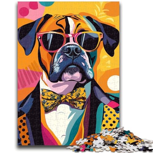 Boxer-Hunde-Puzzles für Teenager, 1000-teiliges Puzzle, dekomprimierendes intellektuelles Lernspielzeug, Wichtelgeschenke (38x26cm) von AADSAZA