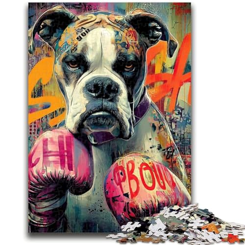 Boxer-Puzzle für Erwachsene, 1000 Teile, anspruchsvoll zu vervollständigen, Aber lustig und humorvoll, mit passendem Poster und Quizblatt (50x75cm) von AADSAZA