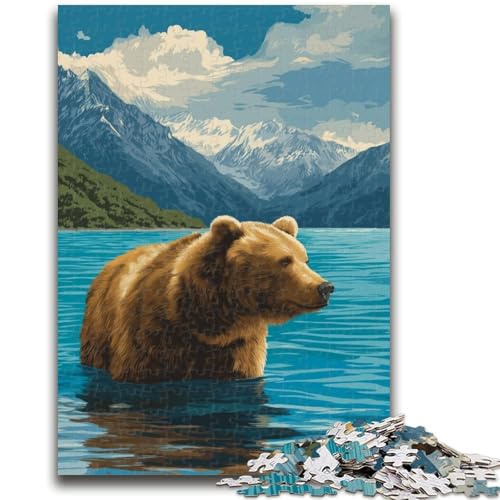 Braunbär im See, 1000-teiliges Puzzle für Erwachsene und Jugendliche, Quizspiel, Wanddekoration, einzigartige Geburtstags (38x26cm) von AADSAZA