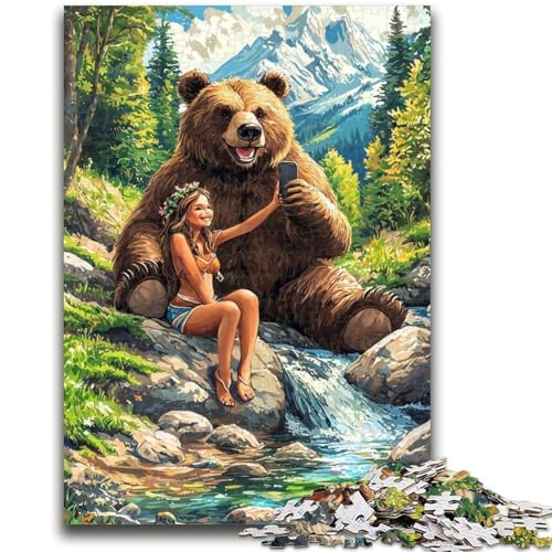 Braunbär und kleines Mädchen, 1000 Teile Puzzle für Jugendliche und Erwachsene, Spielzeug, Lernspiele, Stressabbau, tolle Geschenke und Spielzeuge (38x26cm) von AADSAZA