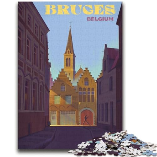 Brügge, Belgien, Stadtbild-Puzzle für Erwachsene, 2000-teiliges Puzzle, Denkspiel, Wanddekoration, einzigartige Geburtstags (70x100cm) von AADSAZA