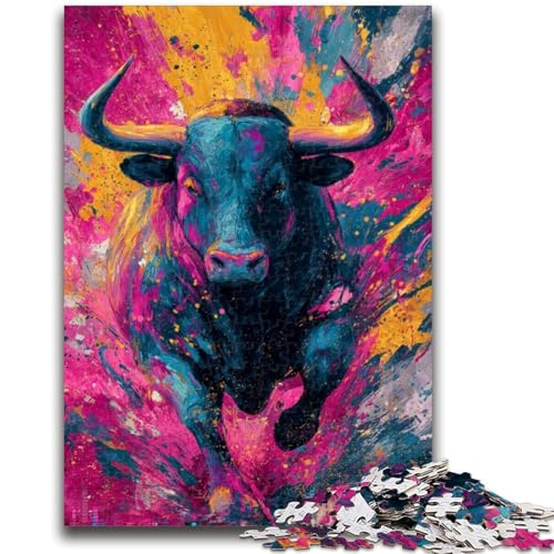 Bull Painting Puzzle für Erwachsene 1000 Teile Puzzle, Denkspiel Wanddekoration Einzigartige Geburtstags (50x75cm) von AADSAZA