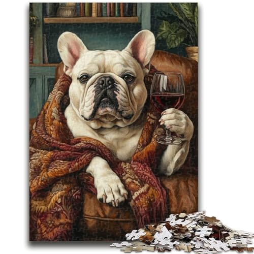 Bulldogge auf dem Sofa, Puzzles für Erwachsene und Jugendliche, 1000 Teile, hilft dem Gehirn, süchtig machendes Spielzeug zu trainieren, um Geduld zu fördern, EIN Kunstwerk (50x75cm) von AADSAZA