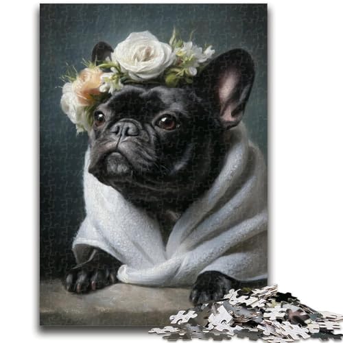Bulldogge beim Baden, 1000-teiliges Puzzle für Erwachsene und Jugendliche, Spielzeug, Lernspiele, stressabbauende Wanddekoration (38x26cm) von AADSAZA