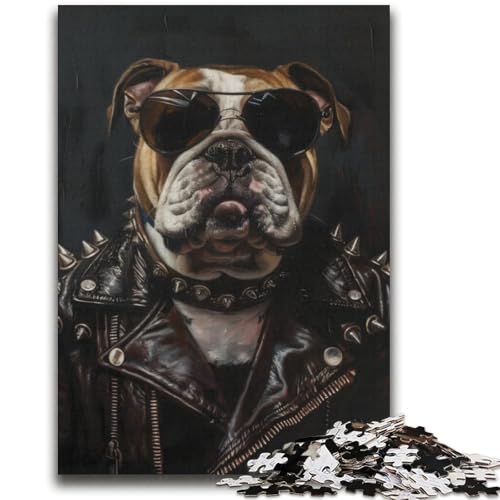 Bulldogge im Fell-Puzzle, 2000 Teile, für Teenager, Lernspiele, Heimdekoration, Geschenk für die ganze Familie (70x100cm) von AADSAZA