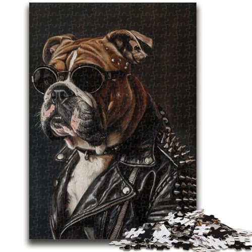 Bulldogge im Mantel, 1000-teiliges Puzzle für Teenager, lustige Familienspiele, ganze Familie (38x26cm) von AADSAZA