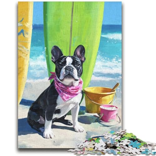 Bulldogge im Urlaub, Puzzles für Teenager, 2000 Puzzles, Spielzeug, Lernspiele, Stressabbau, geeignet als Schreibtischdekoration (70x100cm) von AADSAZA