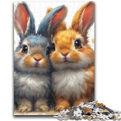 Bunny Baby Puzzle 1000 Teile für Teenager, anspruchsvolles Spiel und Familienspiel, Wanddekoration, einzigartige Geburtstags (50x75cm) von AADSAZA