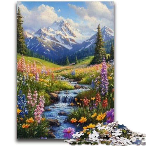 Bunte Blumen 1000 Teile Puzzle für Erwachsene und Jugendliche, Lernspielzeug, ganze Familie (38x26cm) von AADSAZA