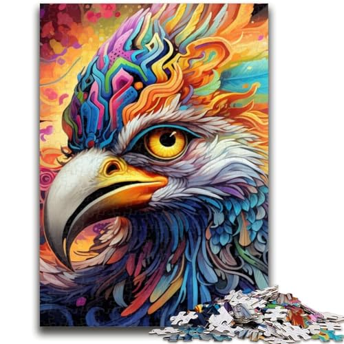 Buntes Adler-Puzzle für Erwachsene, 1000 Teile, Familienspiel, Stressabbau, schwierige Herausforderung, Künstlersammlung, bildende Kunst (38x26cm) von AADSAZA