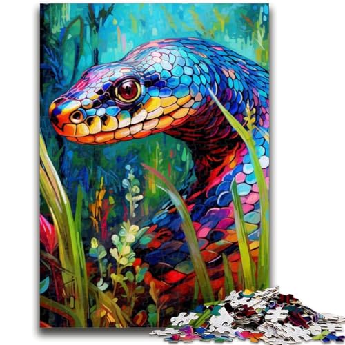 Buntes Kunst-Schlangen-Puzzle mit 1000 Teilen für Erwachsene und Jugendliche, Lernspielzeug, ganze Familie (50x75cm) von AADSAZA
