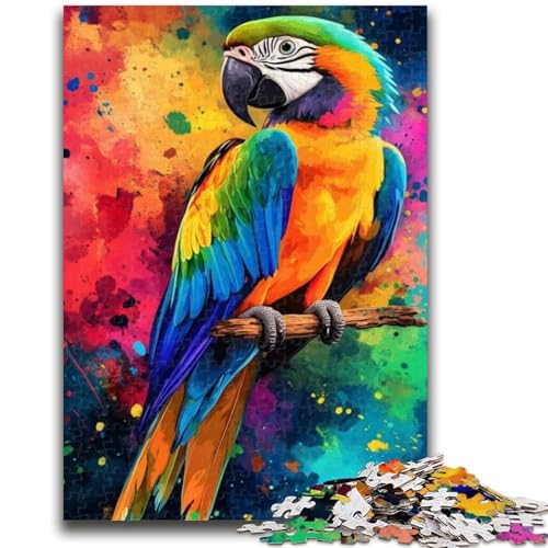 Buntes Papageien-Puzzle 1000 Teile für Erwachsene und Jugendliche, Spielzeug, Lernspiele, Stressabbau, Wunschliste mit Weihnachtsmann (38x26cm) von AADSAZA