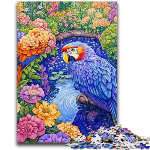 Buntes Papageien-Puzzle für Erwachsene und Teenager, Lernspiel, Herausforderung, Spielzeug, einzigartige Heimdekoration und Geschenke (50x75cm) von AADSAZA