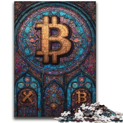Buntglas-Bitcoin-Puzzle für Teenager, 2000 Teile, Lernspielzeug, ganze Familie (70x100cm) von AADSAZA