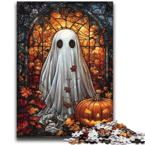 Buntglas-Halloween-Puzzle mit 2000 Teilen für Erwachsene, anspruchsvolles Spiel und Familienspiel, ganze Familie (70x100cm) von AADSAZA