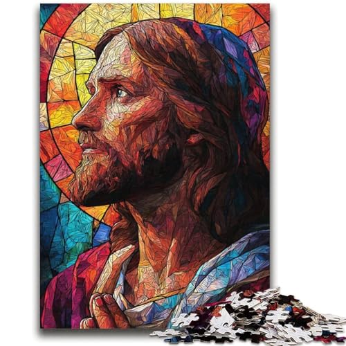 Buntglas-Jesus-Puzzle, 2000 Teile, für Erwachsene und Jugendliche, Lernspielzeug, Familienspiele mit passendem Poster und Quizblatt (70x100cm) von AADSAZA