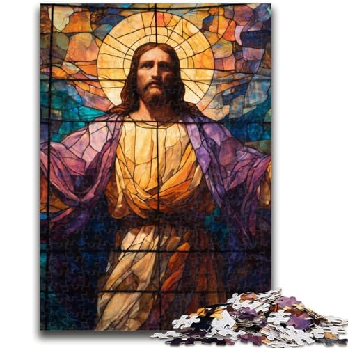 Buntglas-Jesus-Puzzle für Teenager, 1000 Teile, anspruchsvolles Spielgeschenk, ganze Familie (50x75cm) von AADSAZA