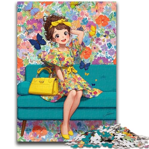 Butterfly Girl 1000-teiliges Puzzle für Erwachsene und Jugendliche, Spielzeug, Lernspiele, Stressabbau, Wunschliste mit Weihnachtsmann (50x75cm) von AADSAZA