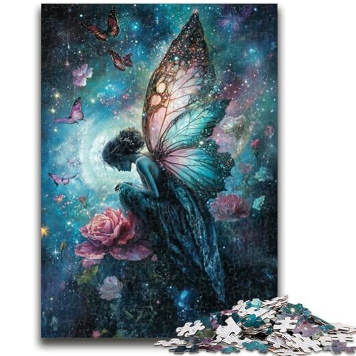 Butterfly Girl Puzzles für Erwachsene und Teenager, 1000 Teile, helfen dem Gehirn, süchtig machendes Spielzeug zu trainieren, um Geduld zu fördern, EIN Kunstwerk (50x75cm) von AADSAZA