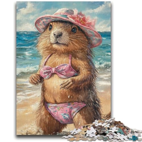 Capibara im Urlaub, 1000-teiliges Puzzle für Teenager, Geschenke, Lernspiel, Herausforderungsspielzeug, einzigartige Heimdekoration und Geschenke (38x26cm) von AADSAZA