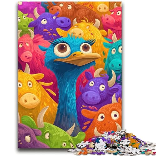 Cartoon-Flamingo-Puzzle, 2000 Teile, für Teenager, anspruchsvolles Spiel und Familienspiel, Wanddekoration, einzigartige Geburtstags (70x100cm) von AADSAZA