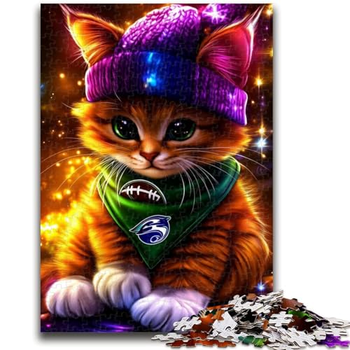 Cartoon-Katze, 1000-teiliges Puzzle für Erwachsene und Jugendliche, Spielzeug, Lernspiele, stressabbauende Wanddekoration (50x75cm) von AADSAZA