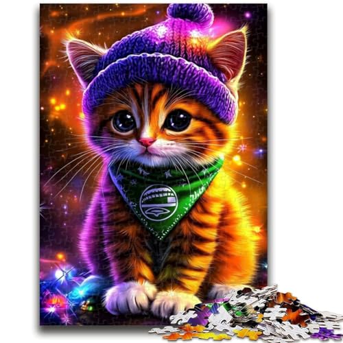 Cartoon-Katzen-Puzzle, 1000 Teile, für Teenager, Geschenke, Lernspiele, Heimdekoration, als Geschenk für die ganze Familie (50x75cm) von AADSAZA