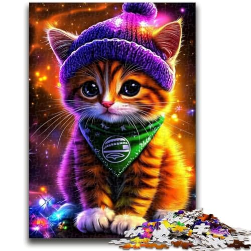 Cartoon-Katzen-Puzzles für Teenager, 1000 Teile, helfen dem Gehirn, süchtig machendes Spielzeug zu trainieren, um Geduld zu fördern, EIN Kunstwerk (38x26cm) von AADSAZA