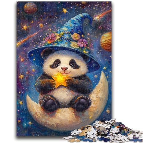 Cartoon-Panda-Zauberer, 1000-teiliges Puzzle für Teenager, Geschenke für Lernspiele, Herausforderungsspielzeug, einzigartige Heimdekoration und Geschenke (50x75cm) von AADSAZA