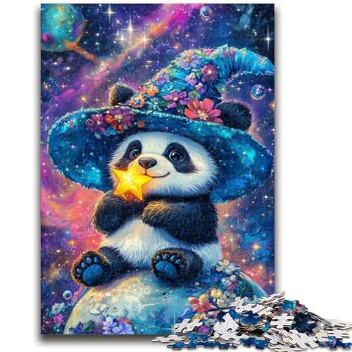 Cartoon-Panda-Zauberer-Puzzle für Teenager, 1000 Teile, anspruchsvolles Spiel und Familienspiel mit vollständig ineinandergreifenden, zufällig geformten Teilen (38x26cm) von AADSAZA