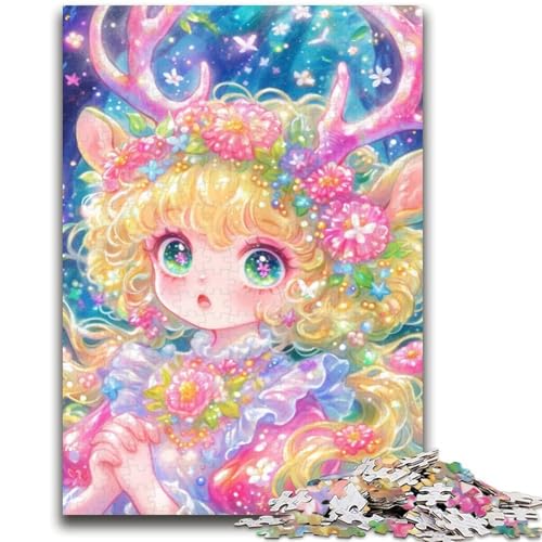 Cartoon-Puzzle mit kleinem Hirschmädchen, 1000 Teile, für Teenager, Geschenke, Lernspiel, Herausforderungsspielzeug, einzigartige Heimdekoration und Geschenke (50x75cm) von AADSAZA