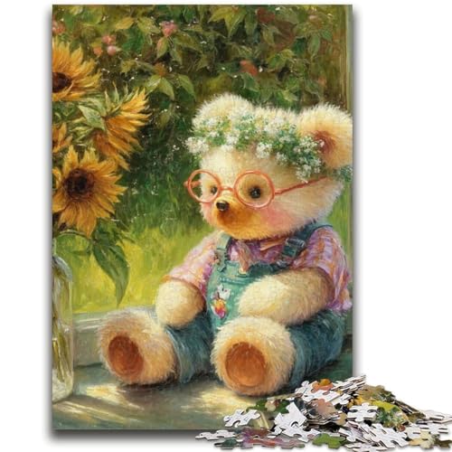 Cartoon-Teddybär, 1000-teiliges Puzzle für Erwachsene und Jugendliche, Lernspielzeug, Familienspiele mit passendem Poster und Quizblatt (38x26cm) von AADSAZA