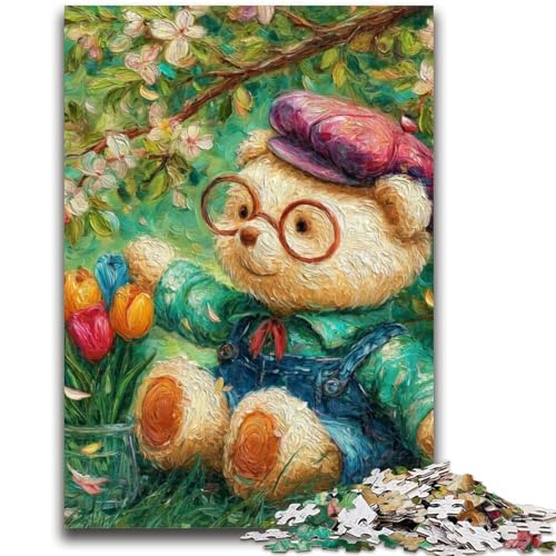 Cartoon-Teddybär, 1000-teiliges Puzzle für Erwachsene und Jugendliche, Spielzeug, Lernspiele, stressabbauende Wanddekoration (38x26cm) von AADSAZA