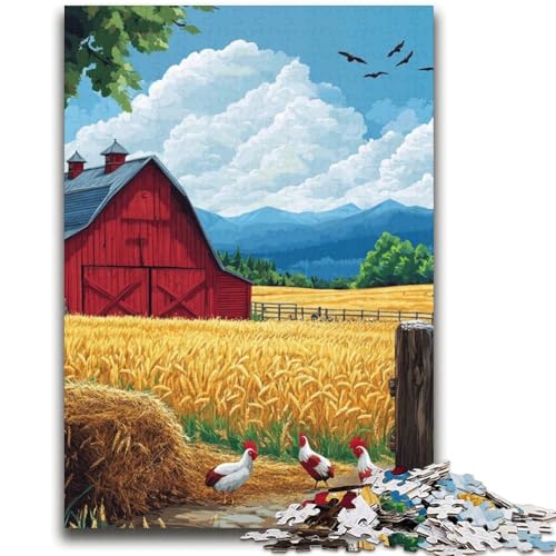 Cartoon-Weizenfeld, 2000-teiliges Puzzle für Teenager, Familienspiel zum Stressabbau, schwierige Herausforderung, tolle Geschenke und Spielzeuge (70x100cm) von AADSAZA