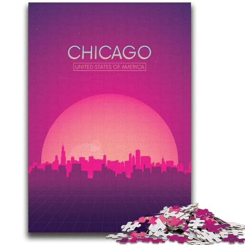 Chicago-Puzzle für Erwachsene, 2000 Teile, anspruchsvolles Spiel und Familienspiel, ganze Familie (70x100cm) von AADSAZA