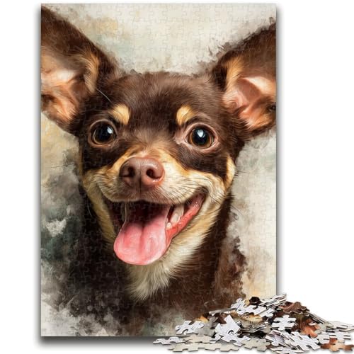Chihuahua-Puzzle 1000 Teile für Erwachsene und Jugendliche, Spielzeug, Lernspiele, Stressabbau, tolle Geschenke und Spielzeuge (38x26cm) von AADSAZA
