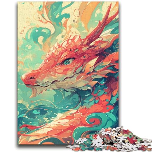Chinesische Drachenpuzzles für Erwachsene und Jugendliche, anspruchsvolles Spiel und Familienspiel, ganze Familie (50x75cm) von AADSAZA