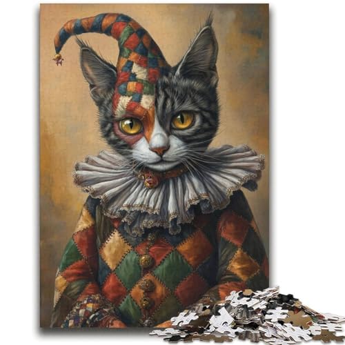 Clown-Katze, 2000-teiliges Puzzle für Erwachsene, Geschenke, Denkspiel, Wanddekoration, einzigartige Geburtstags (70x100cm) von AADSAZA