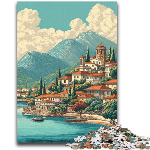 Corfu Art 1000-teiliges Puzzle für Erwachsene und Jugendliche, Spielzeug, Lernspiele, Stressabbau, Wunschliste mit Weihnachtsmann (50x75cm) von AADSAZA