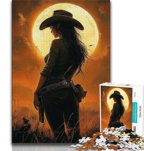 Cowgirl-Puzzles für Erwachsene und Jugendliche, herausfordernd, Aber unterhaltsames und humorvolles Lernspiel zum Geburtstag (75x50cm) von AADSAZA