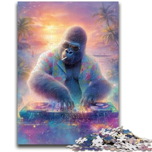 DJ Chimp Puzzle 1000 Teile für Erwachsene und Jugendliche, Spielzeug, Lernspiele, Stressabbau, tolle Geschenke und Spielzeuge (50x75cm) von AADSAZA