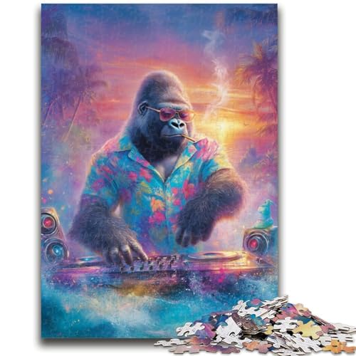 DJ Chimp Puzzle 1000 Teile für Teenager, Geschenke, Spielzeug, Lernspiele, Stressabbau, tolle Geschenke und Spielzeuge (50x75cm) von AADSAZA