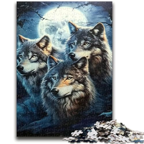 DREI Wölfe 1000-teiliges Puzzle für Teenager, anspruchsvolles Spielgeschenk, ganze Familie (38x26cm) von AADSAZA