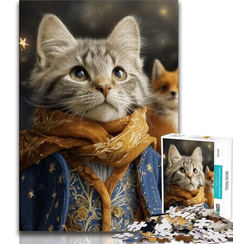 Der kleine Prinz, Katzen-Puzzle, 1000 Teile, für Teenager, Familienspiel zum Stressabbau, schwierige Herausforderung, Geschenke für Freunde und Familie (38x26cm) von AADSAZA