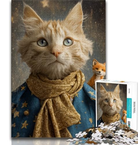Der kleine Prinz, Katzen-Puzzle, 1000 Teile, für Teenager, Geschenke, entspannendes intellektuelles Lernspielzeug, Geburtstagsgeschenk, Geschenke, Wandkunst (38x26cm) von AADSAZA