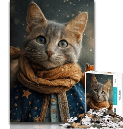 Der kleine Prinz – Katzen-Puzzle für Teenager, Stressabbau, Zeitvertreib zu Hause, mit passendem Poster und Quizblatt (75x50cm) von AADSAZA