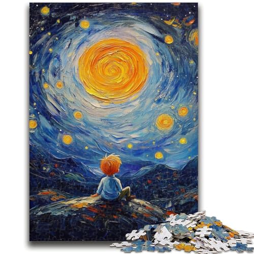 Der kleine Prinz des Nachthimmels, Puzzle mit 1000 Teilen für Erwachsene, Lernspiel, Herausforderung, Spielzeug, Wanddekoration, einzigartige Geburtstags (50x75cm) von AADSAZA